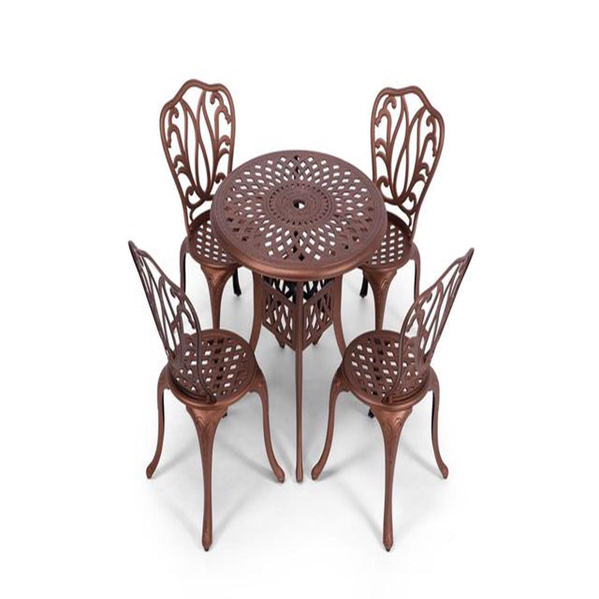Anray 4 Seater Lisa with 78cm Patio Table Set ROUND - Copper