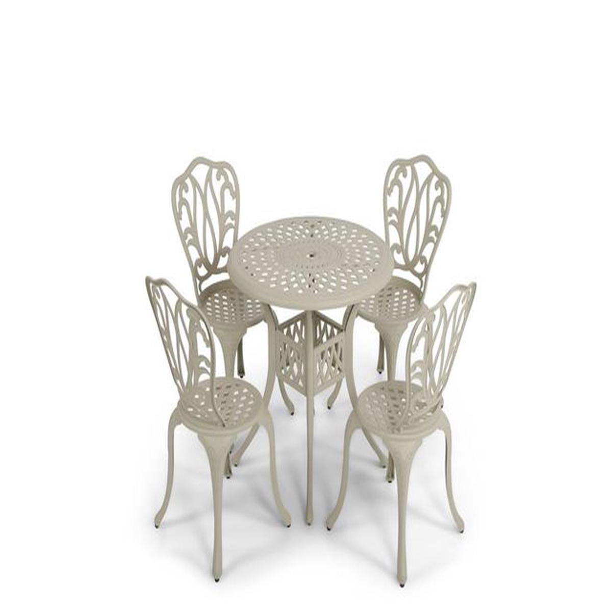 Anray 4 Seater Lisa with 78cm Patio Table Set ROUND – Sand Beige