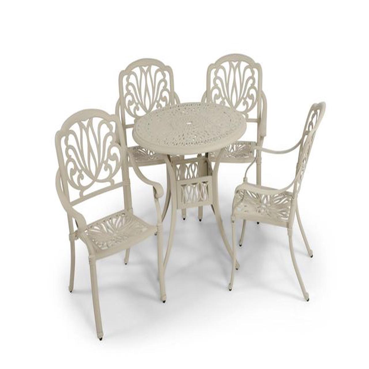 Anray 4 Seater Protea with 90cm Patio Table Set ROUND – Sand Beige