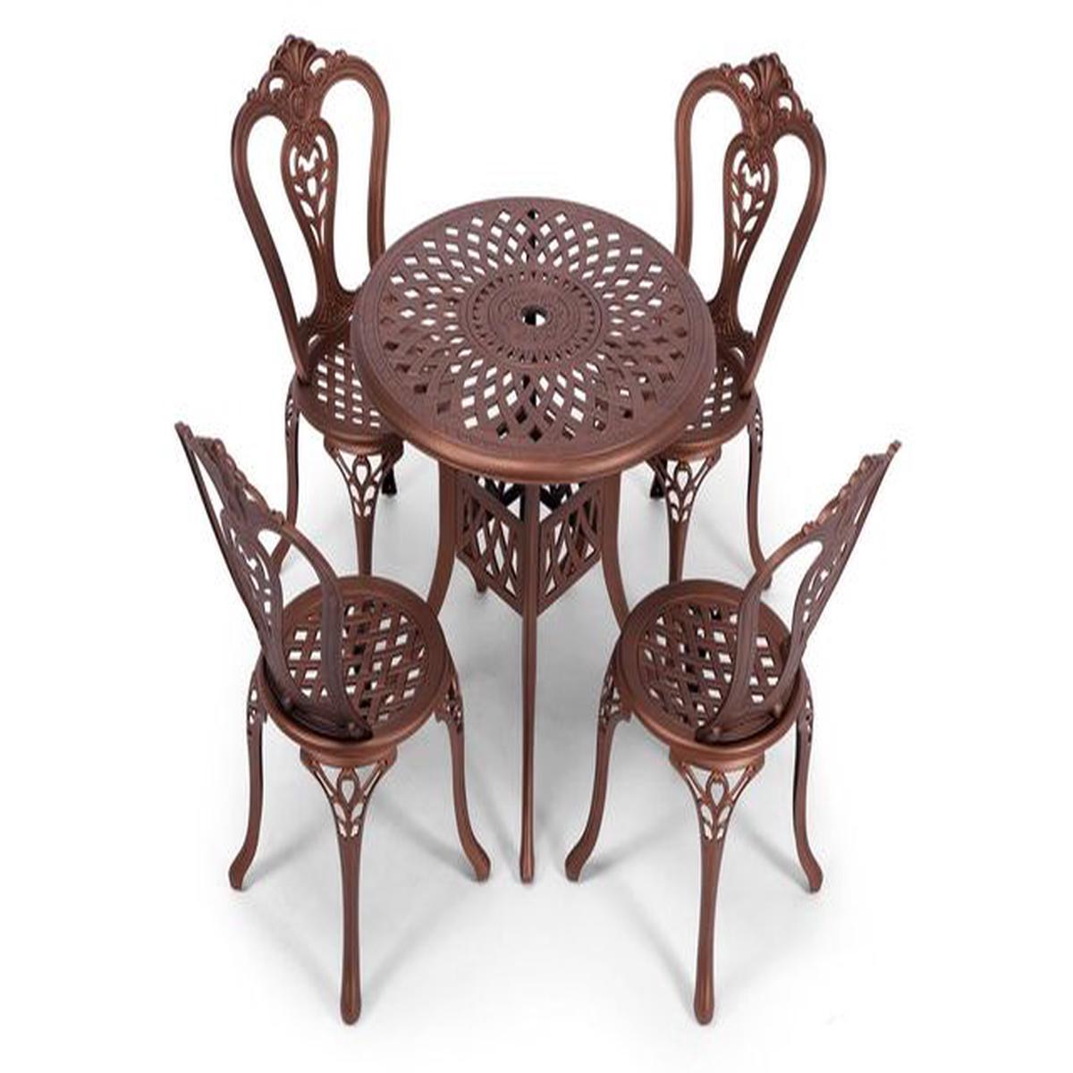 Anray 4 Seater Victoria with 78cm Patio Table Set ROUND – Copper