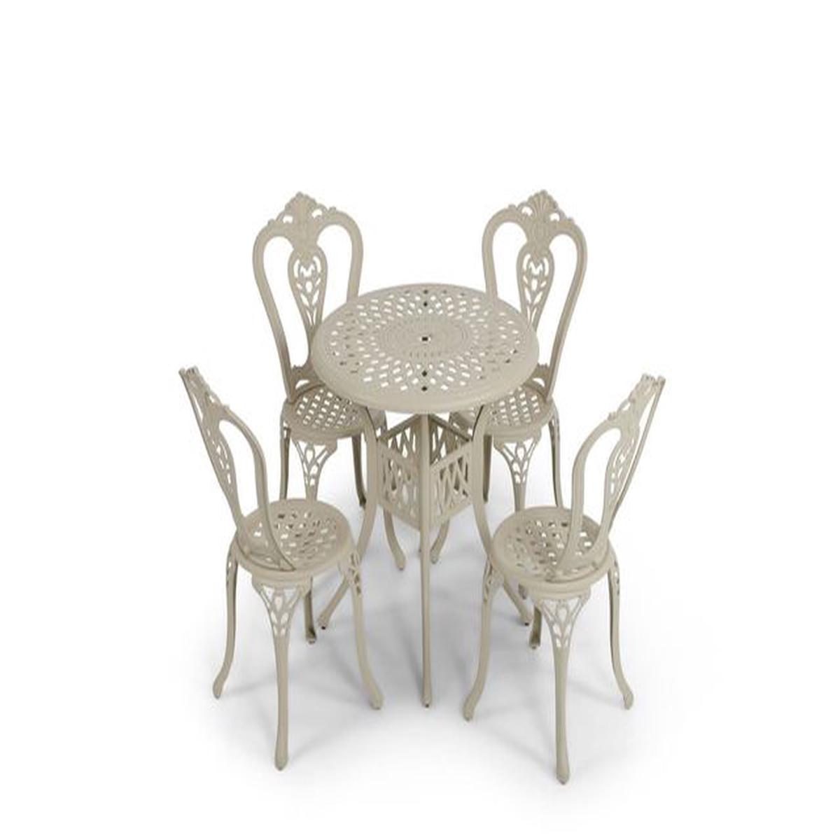 Anray 4 Seater Victoria with 78cm Patio Table Set ROUND – Sand Beige