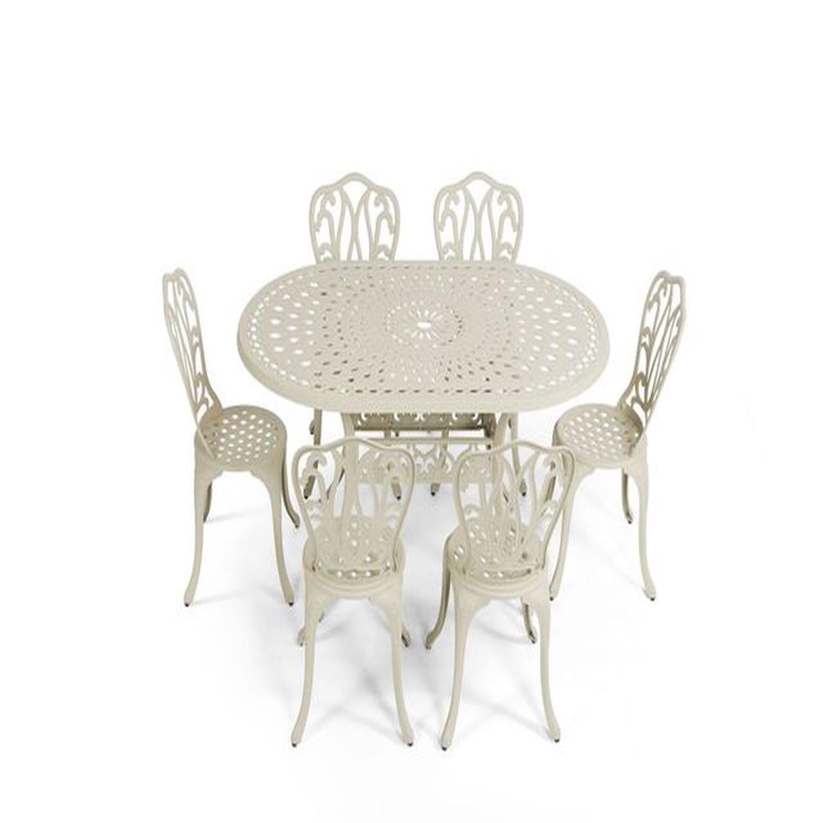 Anray 6 Seater Lisa with 150cm x 96cm Patio Table Set OVAL – Sand