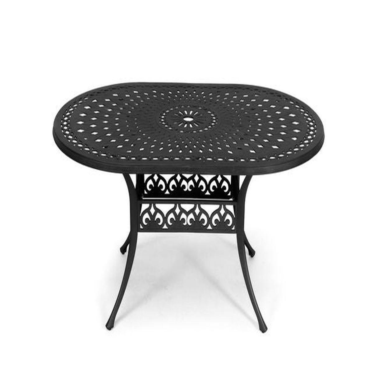 Anray Aluminium 150cm x 96cm OVAL Table – Black