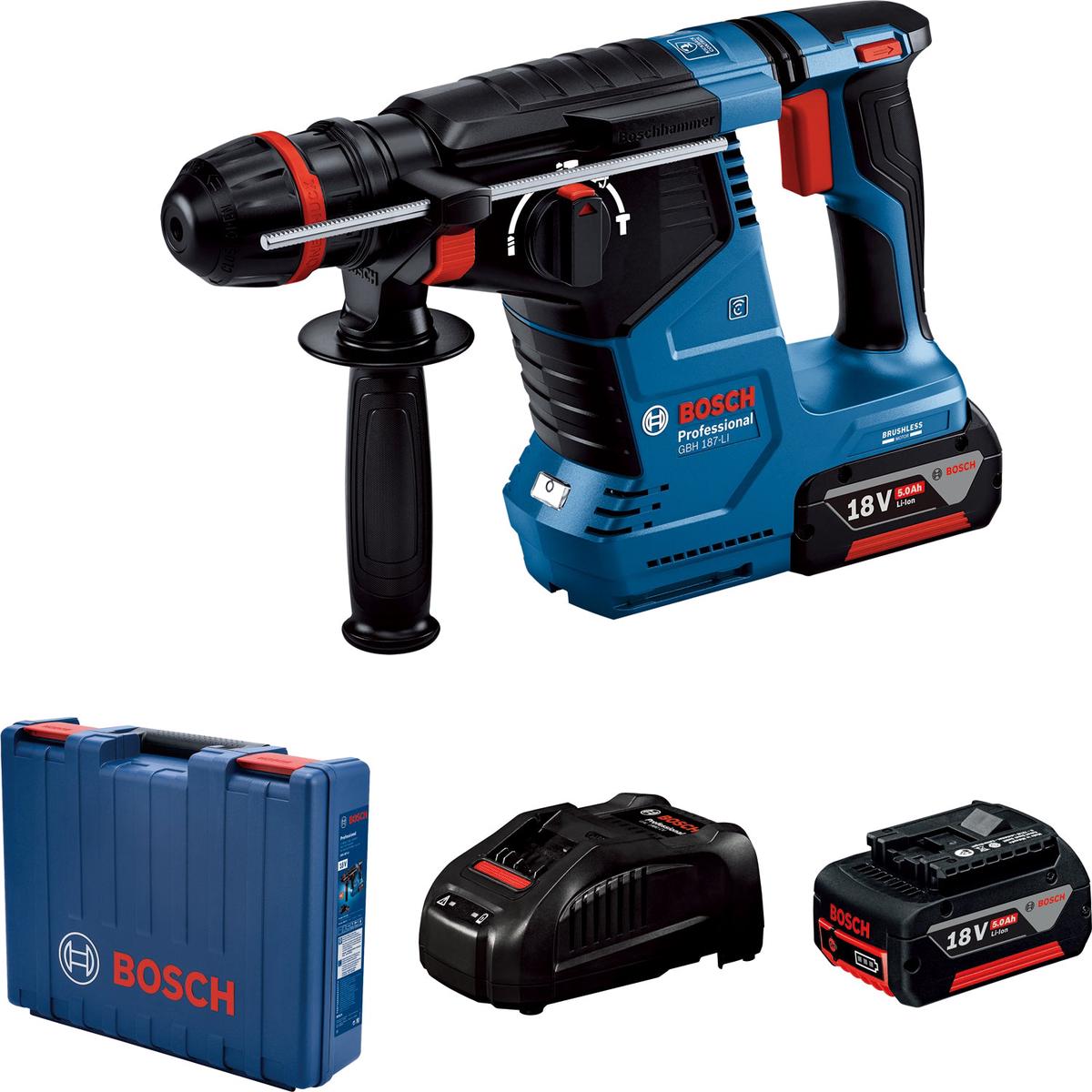 Bosch Cordless Rotary Hammers 1-2KG GBH 187-LI Solo excl Battery & Charger