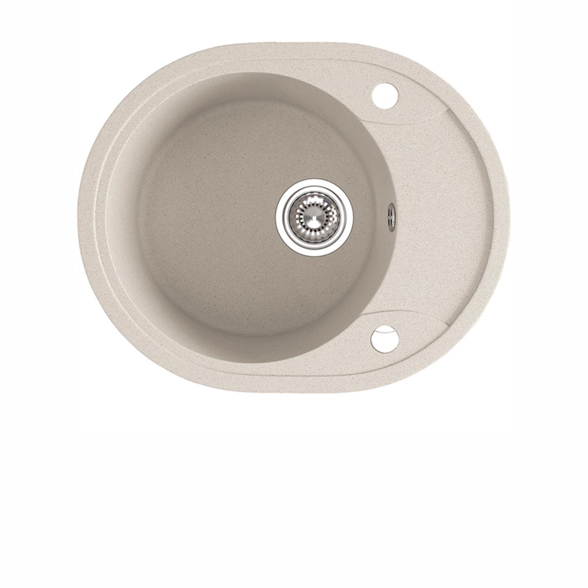 Laveo Dafne Granite Sink 1 Bowl with Half Drainer Round