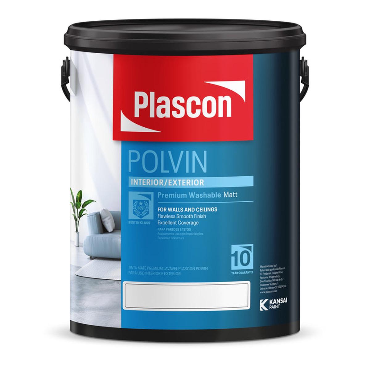 Plascon Polvin Super Acrylic White 5L