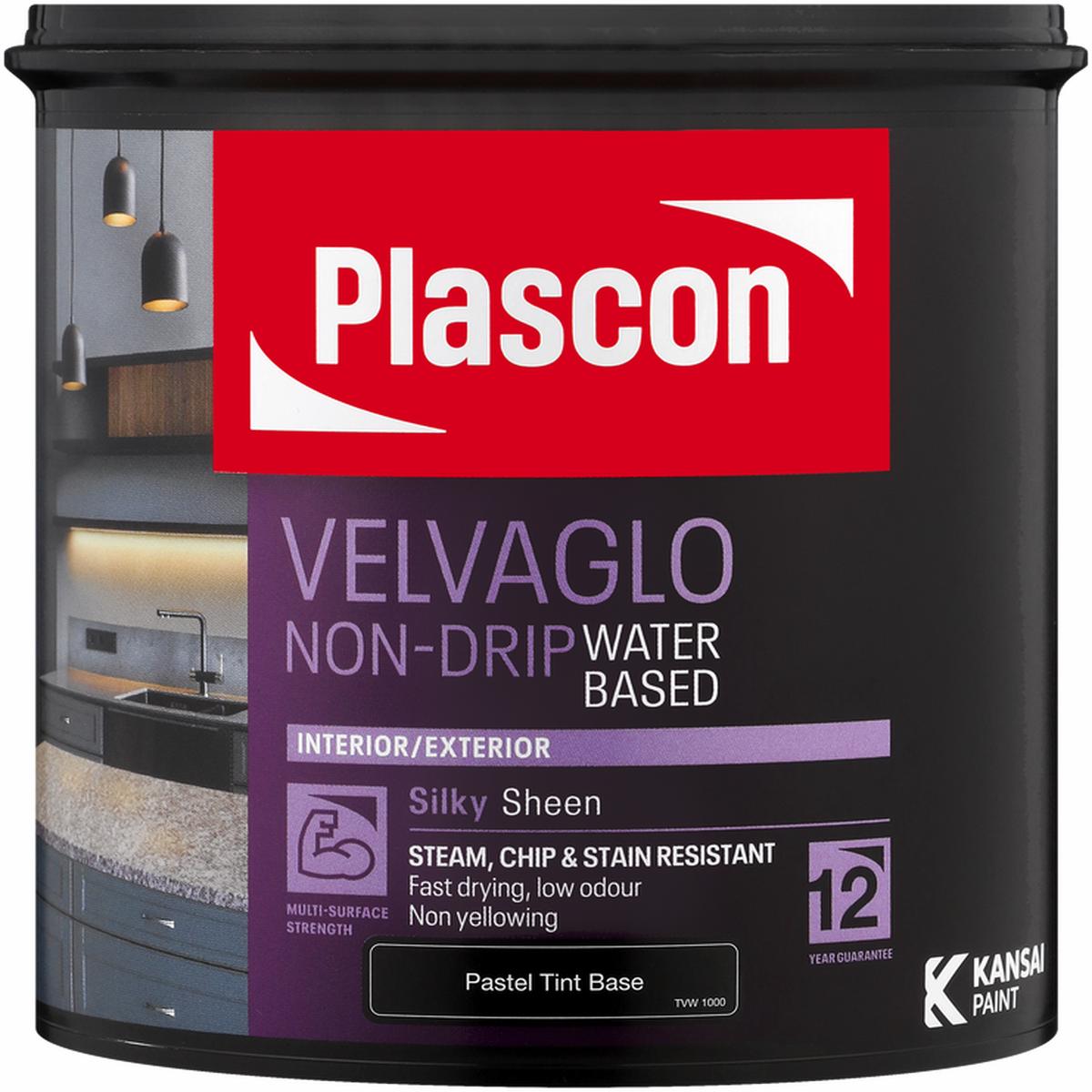Plascon Velvaglo Non-Drip Enamel Waterbased White 1L