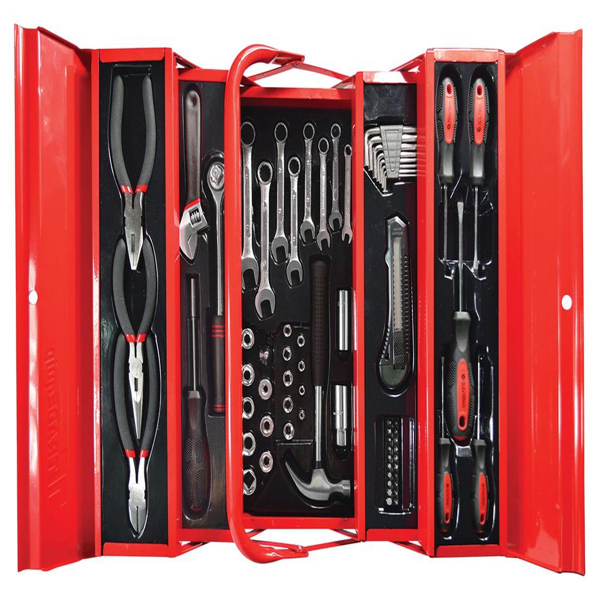 Tradequip Toolbox Kit 70pce 1/4”&1/2” Drive