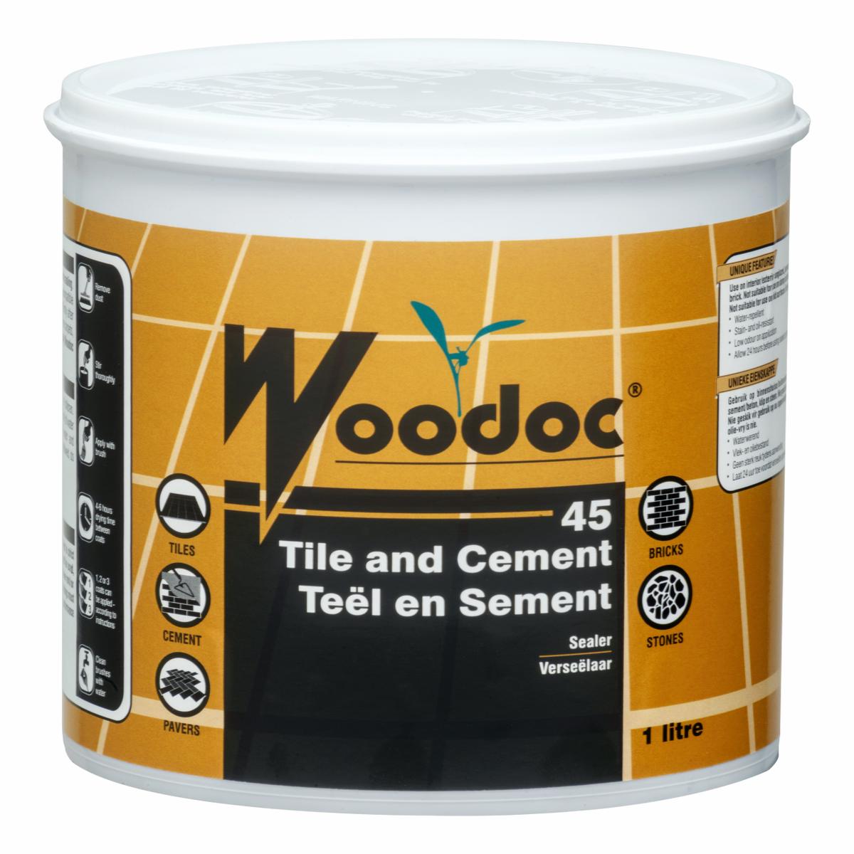 Woodoc 45 Tile And Cement Matt Sealer 1L Clear