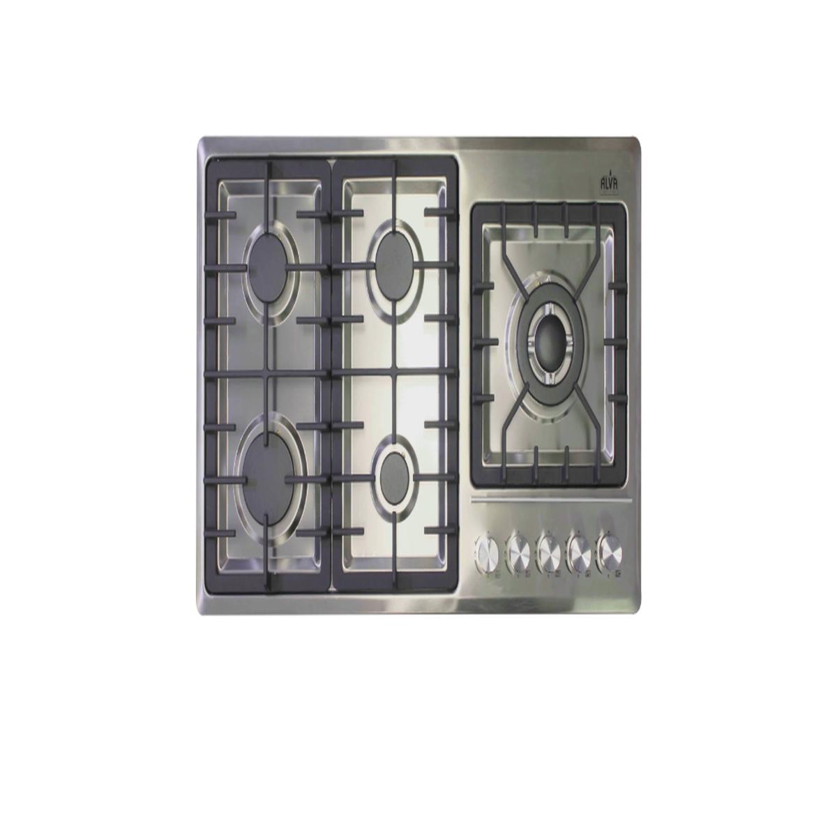Alva 5 Burner Stainless Steel Gas Hob 90Cm