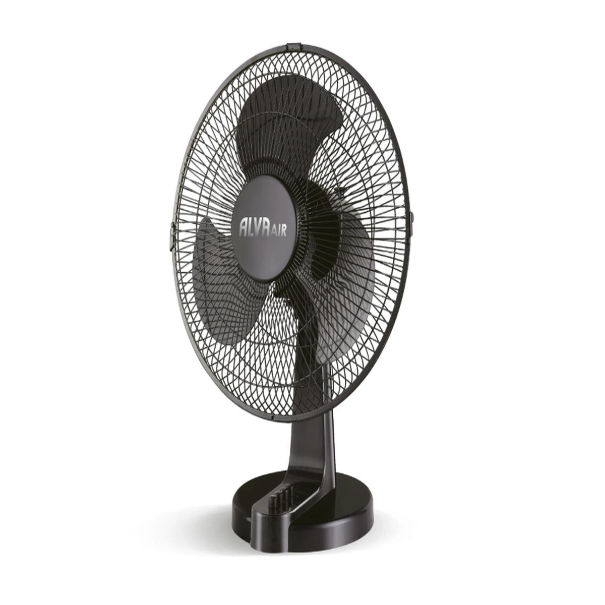 Alva Air 30Cm Plastic Desk Fan Black 35W