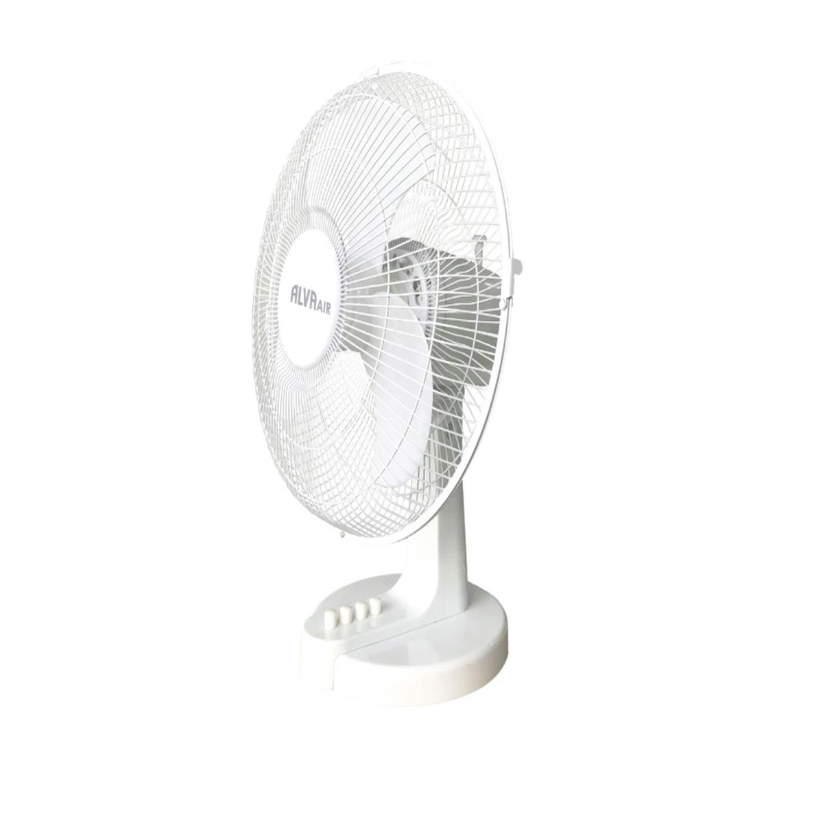 Alva Air 30Cm Plastic Desk Fan White 35W