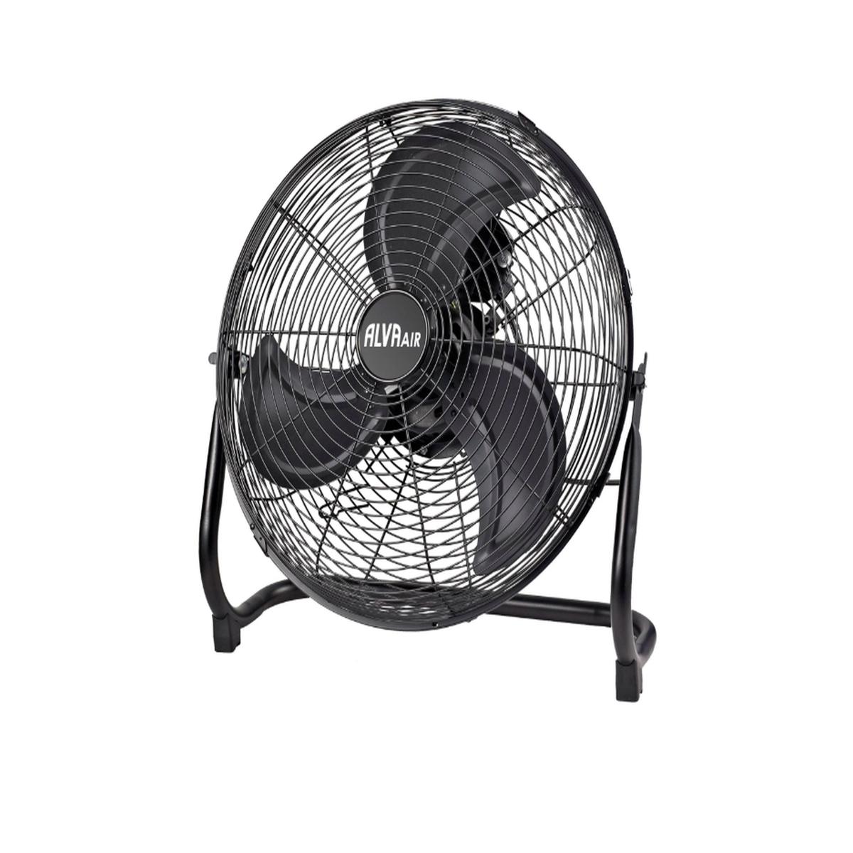 Alva Air 40Cm High Velocity Floor Fan Matt Black 100W