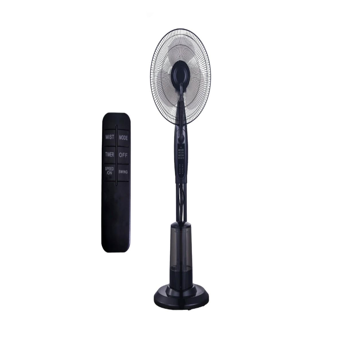 Alva Air 40Cm Pedestal Mist Fan Black With Remote Control Black 75W