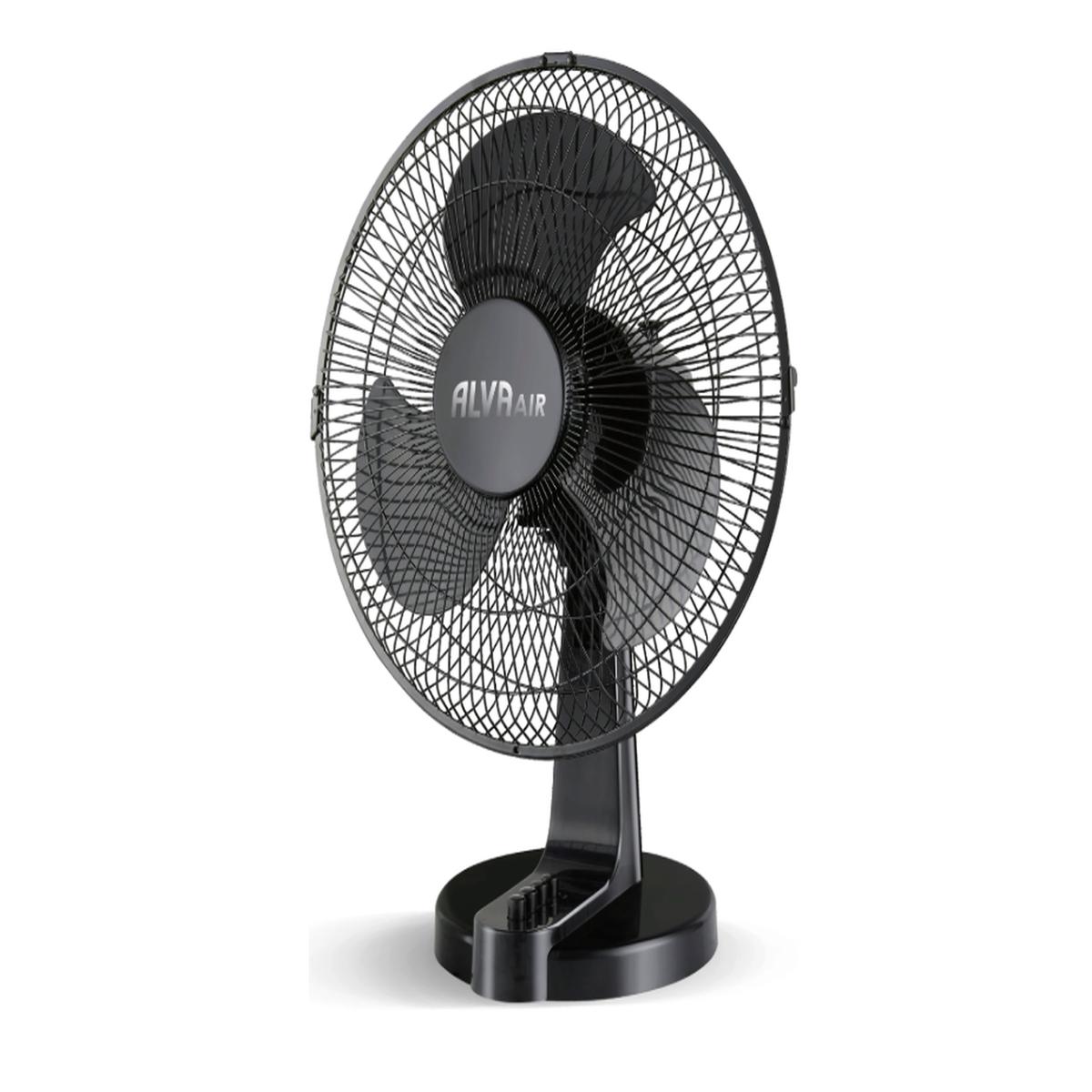 Alva Air 40Cm Plastic Desk Fan Black 45W