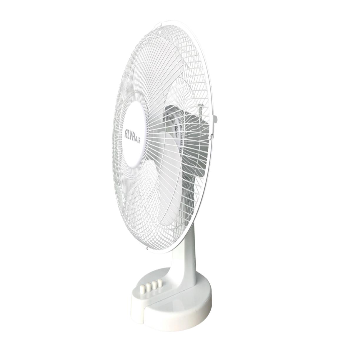 Alva Air 40Cm Plastic Desk Fan White 45W