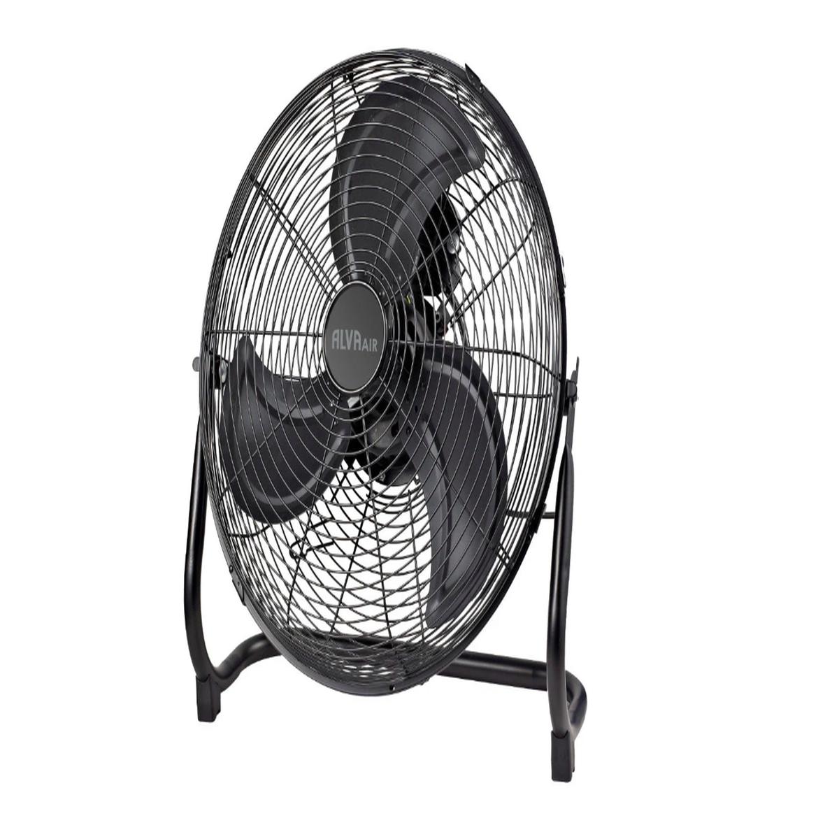 Alva Air 50Cm High Velocity Floor Fan Black 130W