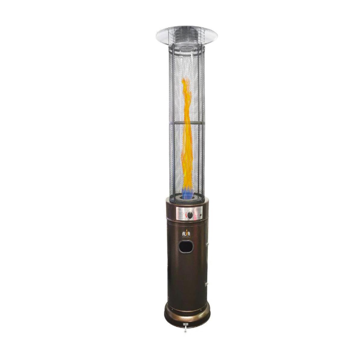Alva Patio Gas Heater Circular Tall Glass