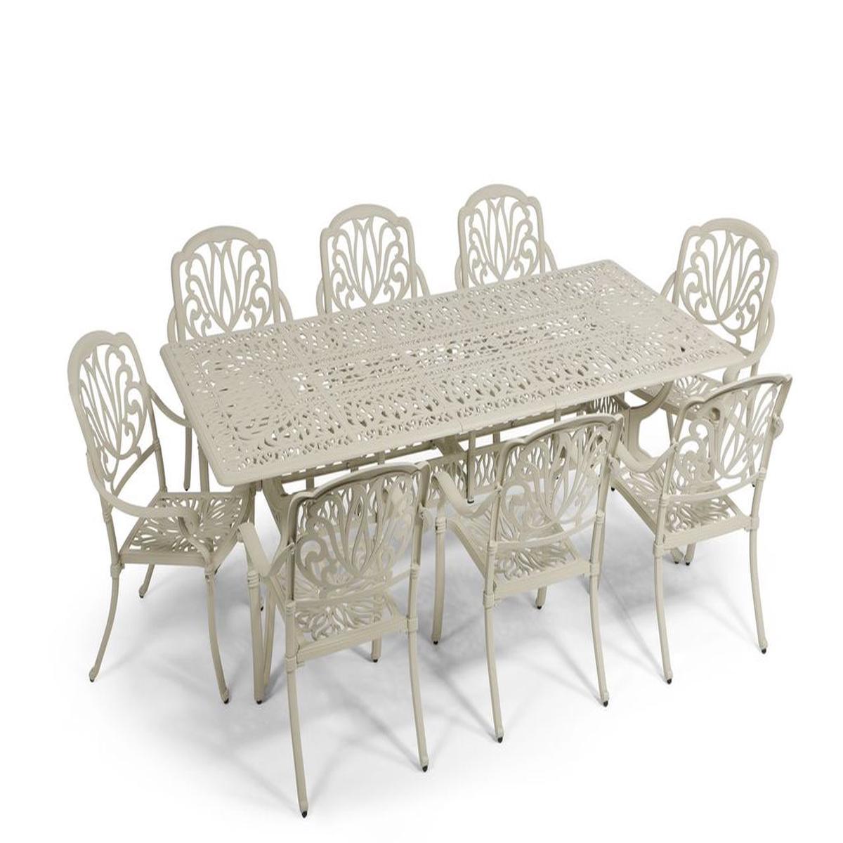 Anray 8 Seater Protea with 240cm x 110cm Patio Table Set RECTANGLE Sand