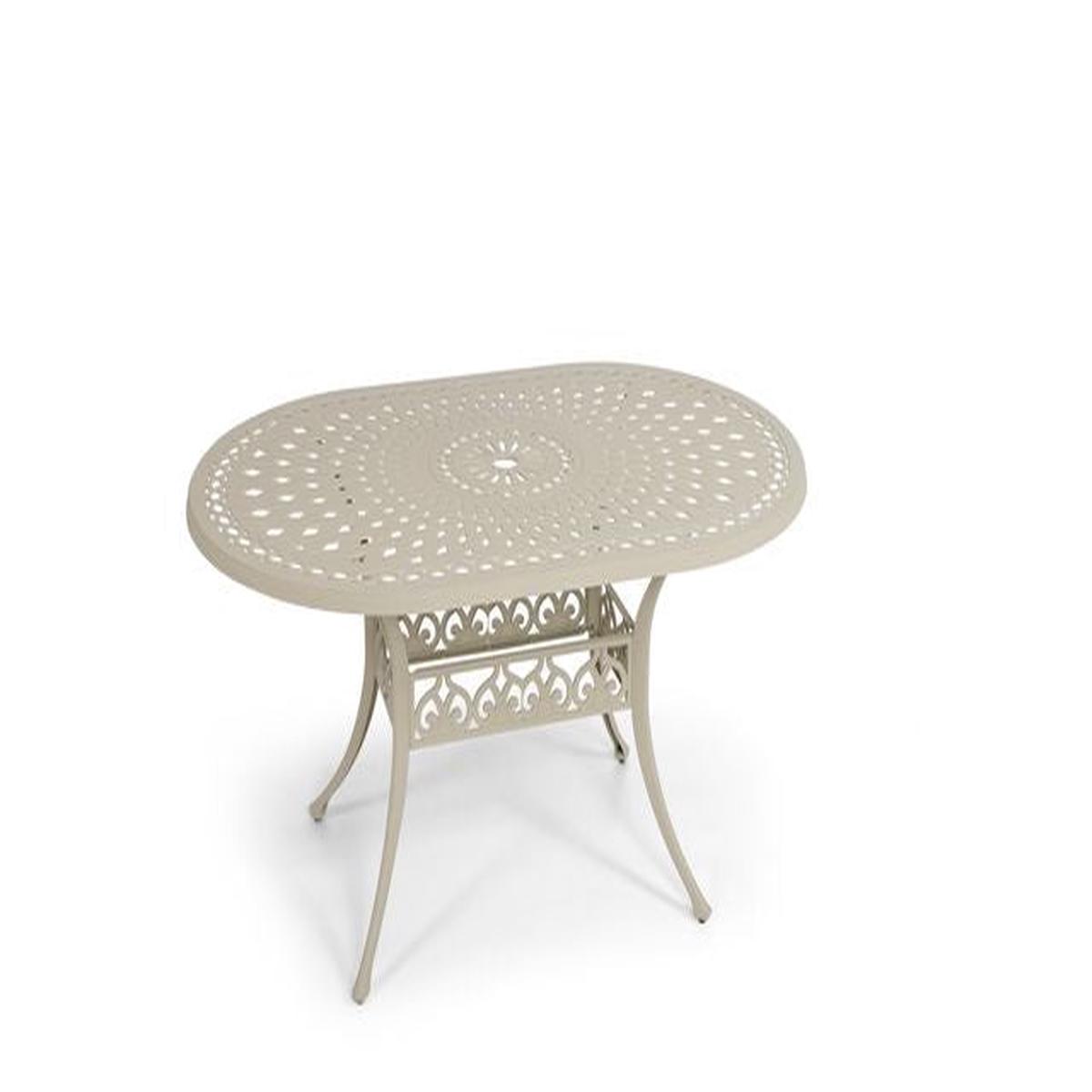 Anray Aluminium 150cm x 96cm OVAL Table – Sand Beige