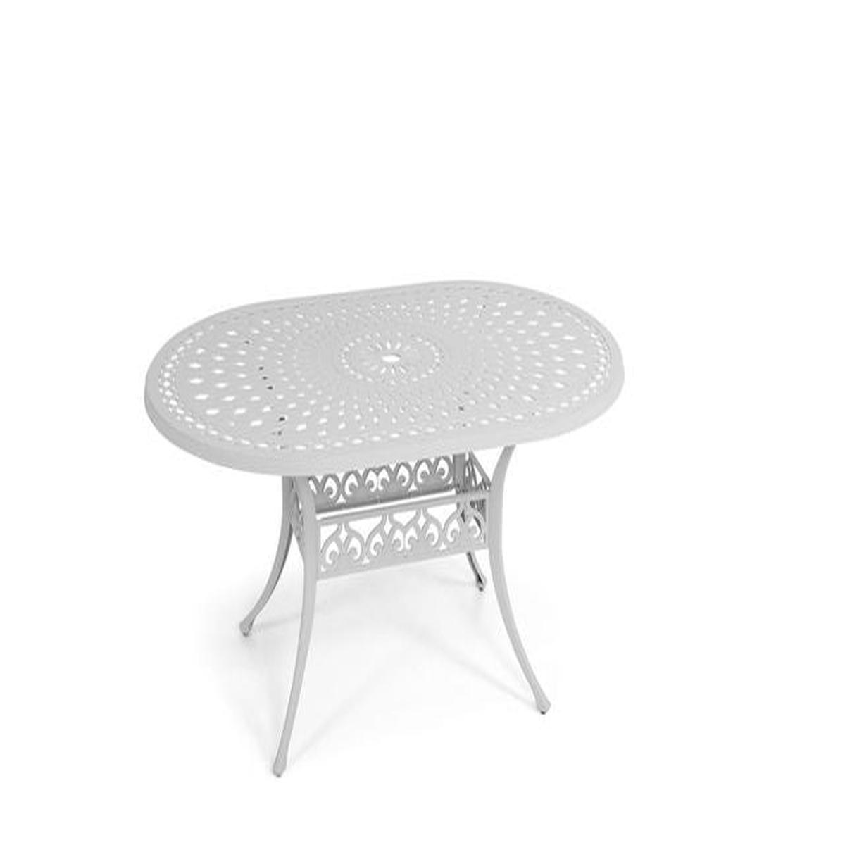 Anray Aluminium 150cm x 96cm OVAL Table – White
