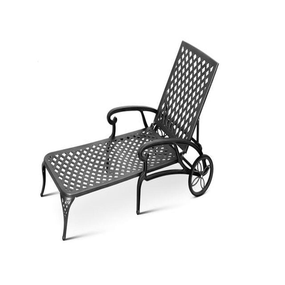 Anray Aluminium Pool Lounger – Black