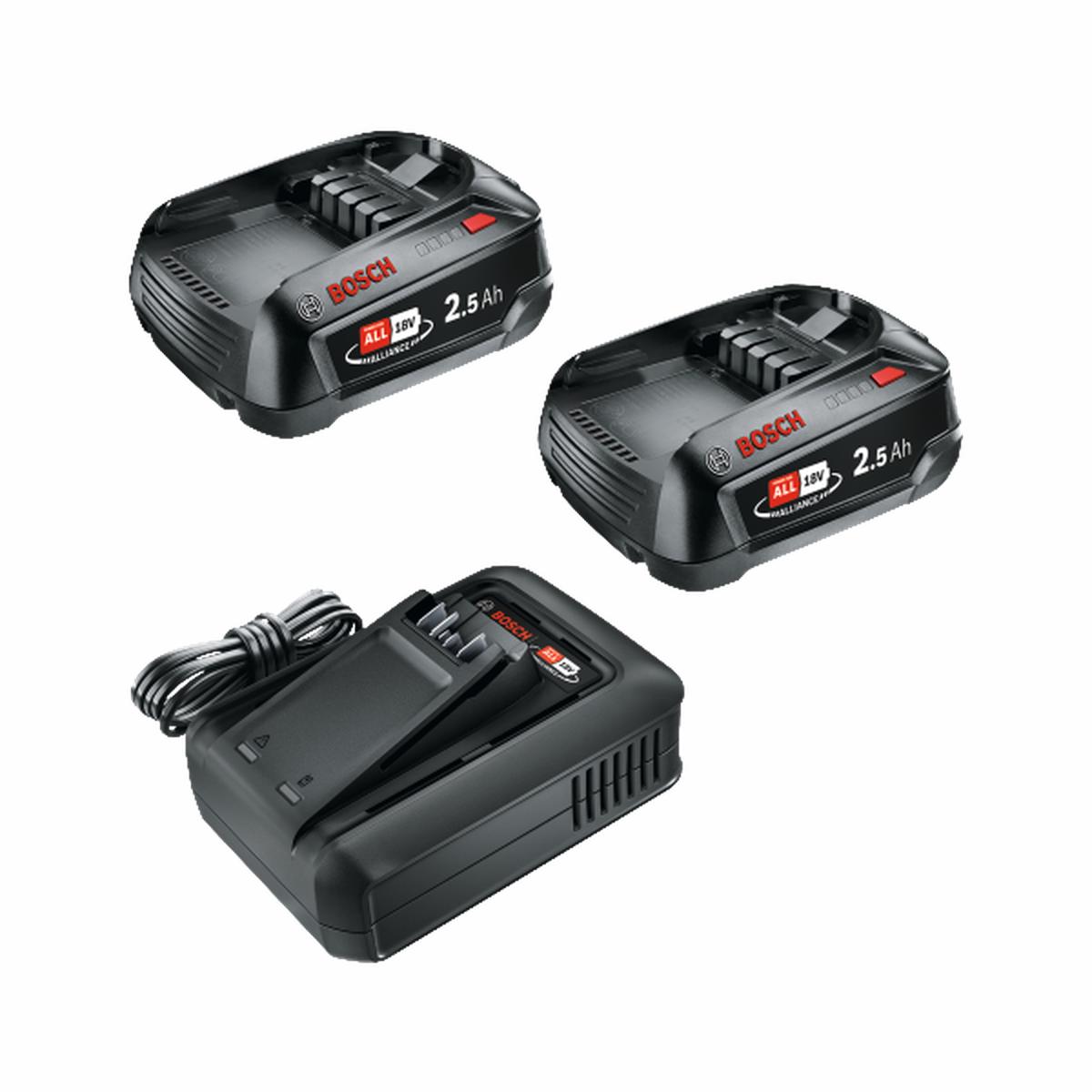 Bosch StarterKit 18V 2.5Ah Charger & 2 Batteries