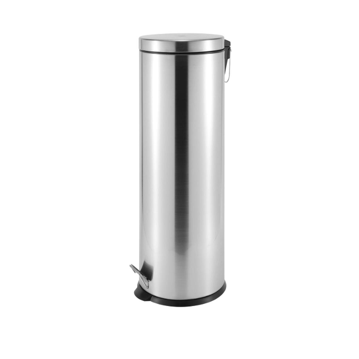 Casa 30L Step Bin Stainless Steel , Flat Lid, Soft Close