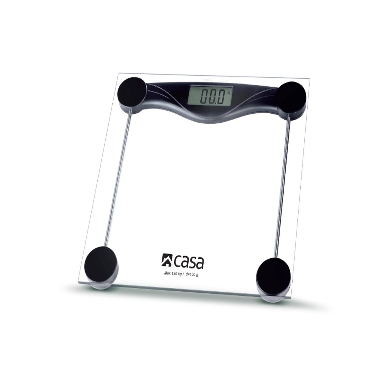 Casa Digital Clear Glass Bathroom Scale Square