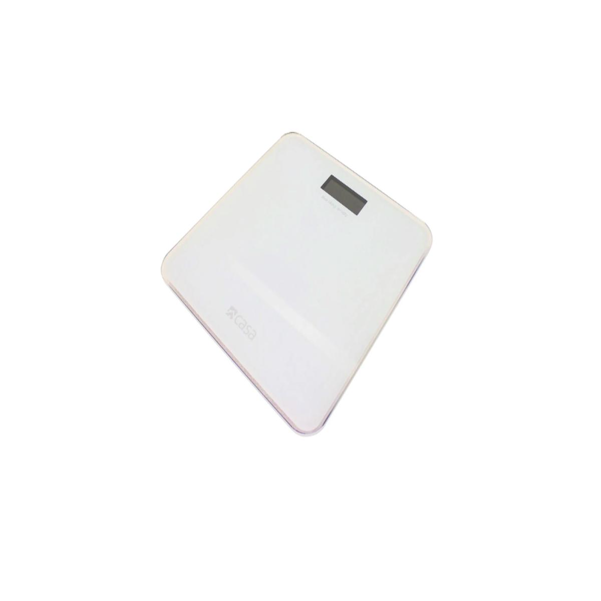 Casa Electronic Bathroom Round Edge Glass Scale Bianco