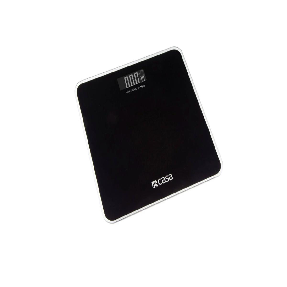 Casa Electronic Bathroom Round Edge Glass Scale Nero