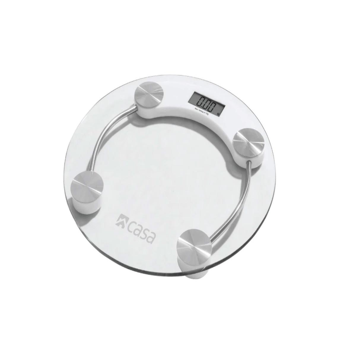 Casa Electronic Round Glass Scale Clear