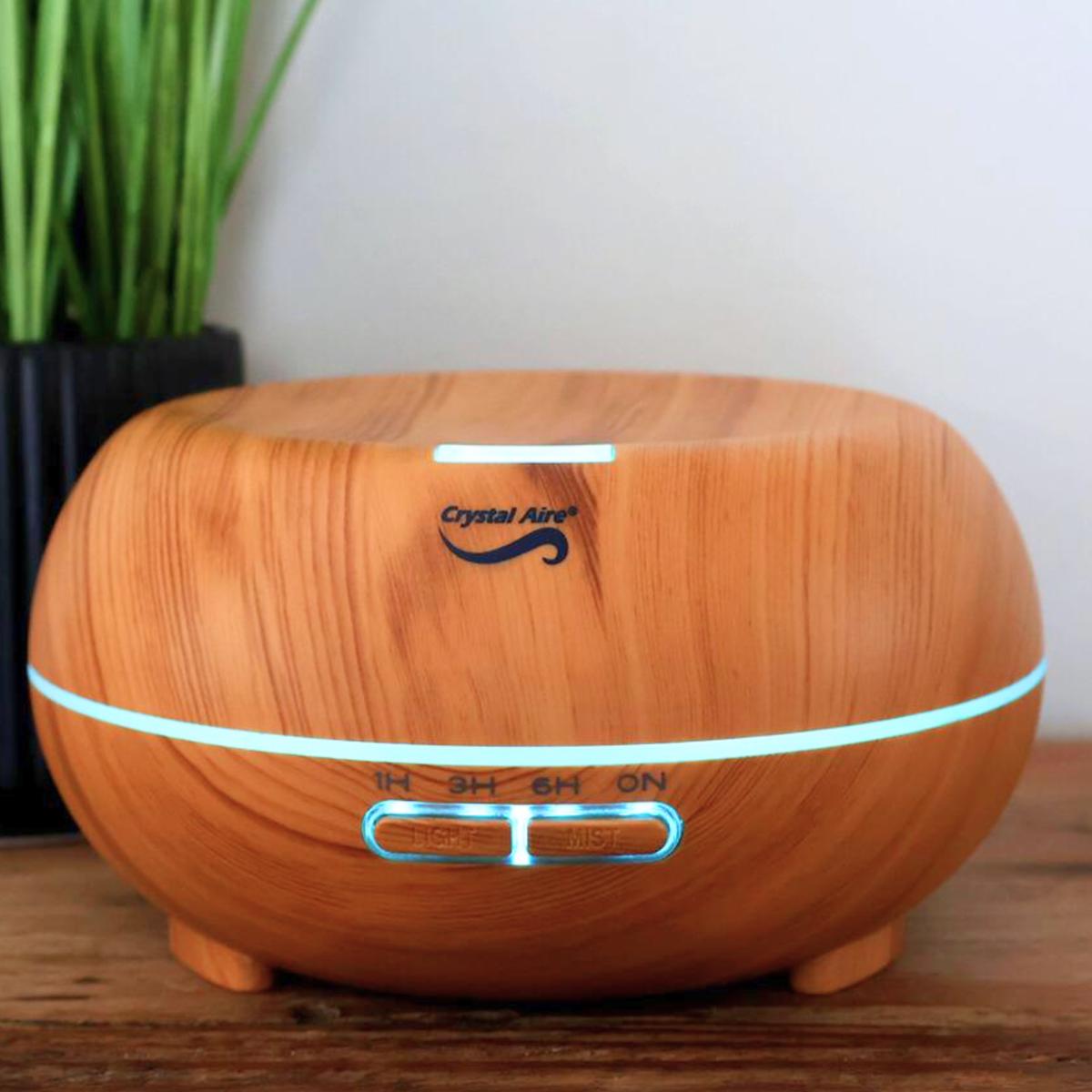 Crystal Aire Bean LED Ultrasonic Aroma Diffuser 300mlLight Wood