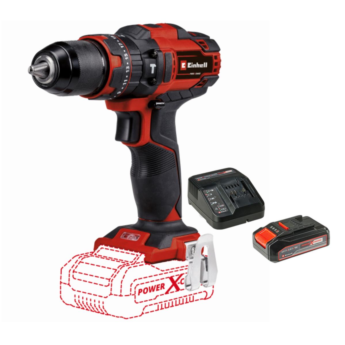 Einhell Cordless Impact Drill – TE-CD 18/40 Li-I + 18V 2,5Ah Pxc Starter Kit