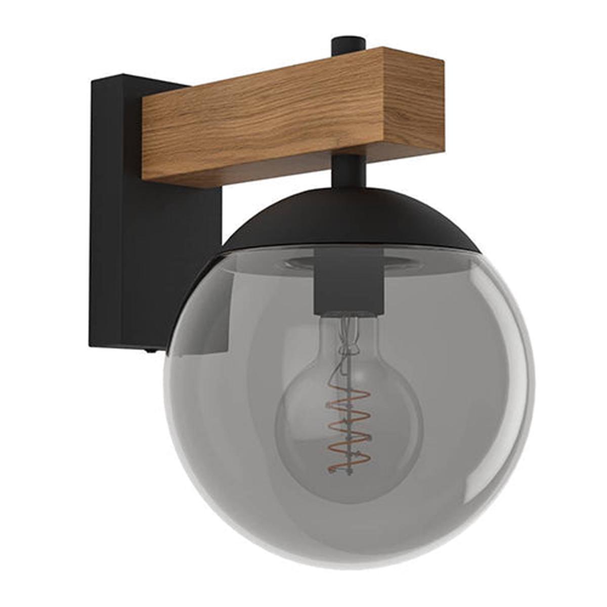 Eurolux Bufalata Outdoor Wall Light Black/Brown E27 1x40w