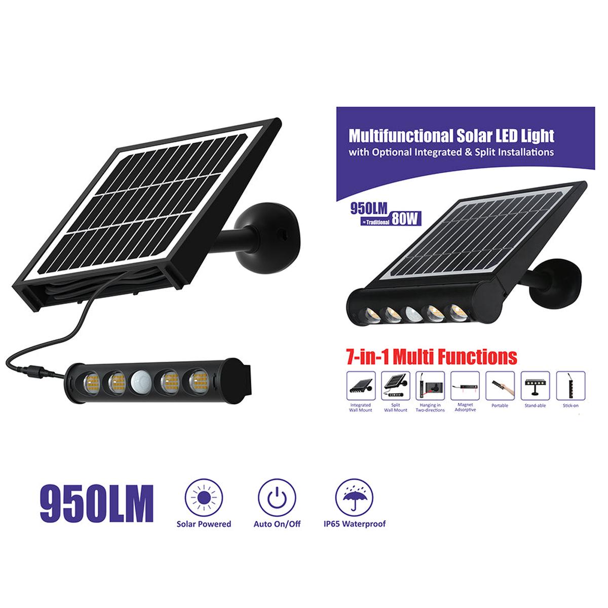 Eurolux Solar Floodlight Black LED 950lm 6000K