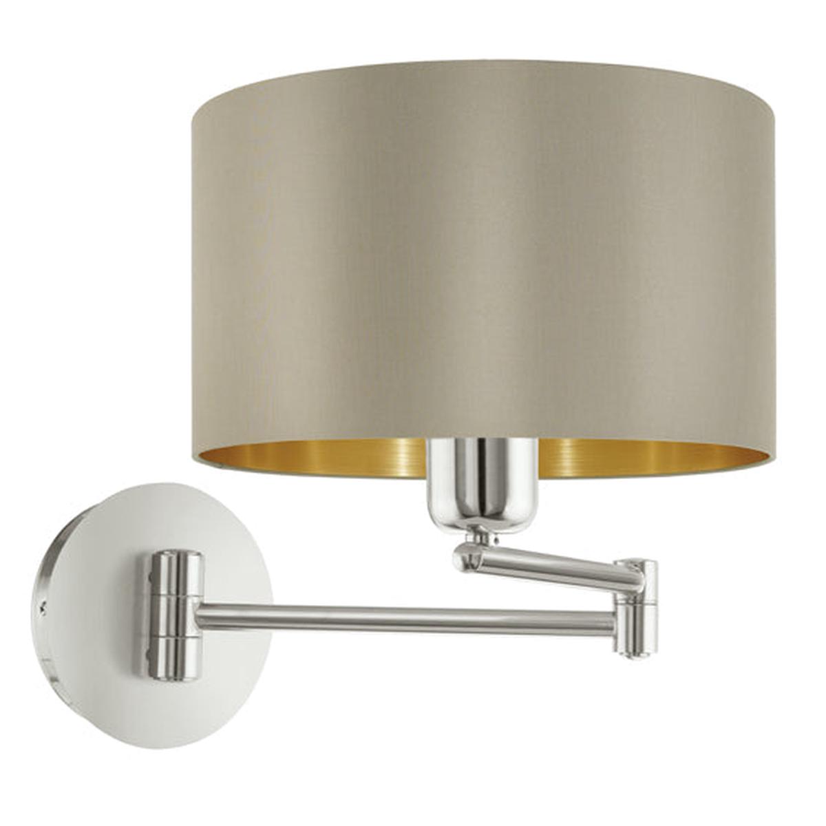 Eurolux Wall Light Maserlo Swing Arm Taupe