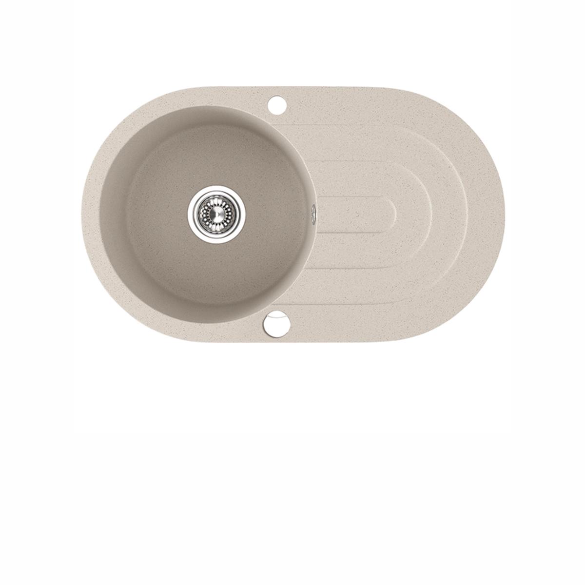 Laveo Dafne Granite Sink 1 Bowl with Full Drainer Round