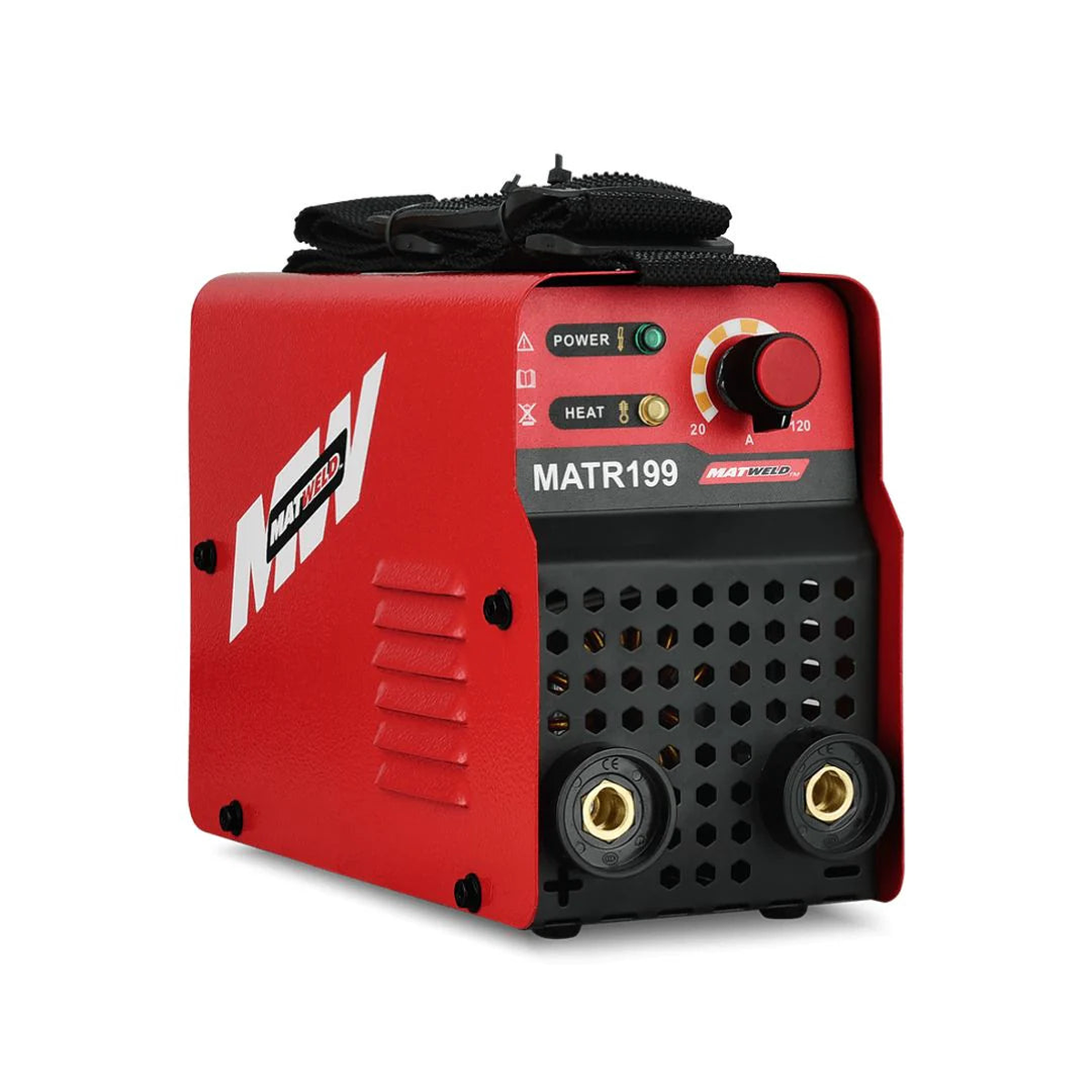Matweld Inverter Welder Mini 120 Amp MATR199 incl Electrode holder and Earth clamp with cables and Dinse connectors & Wire Brush & Chipping Hammer