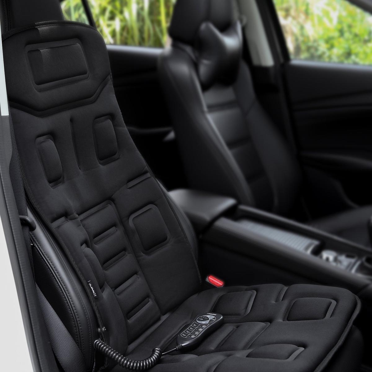 Naipo Black Massage Seat Cushion with 8 Motor Vibrations & 4 Massage Settings