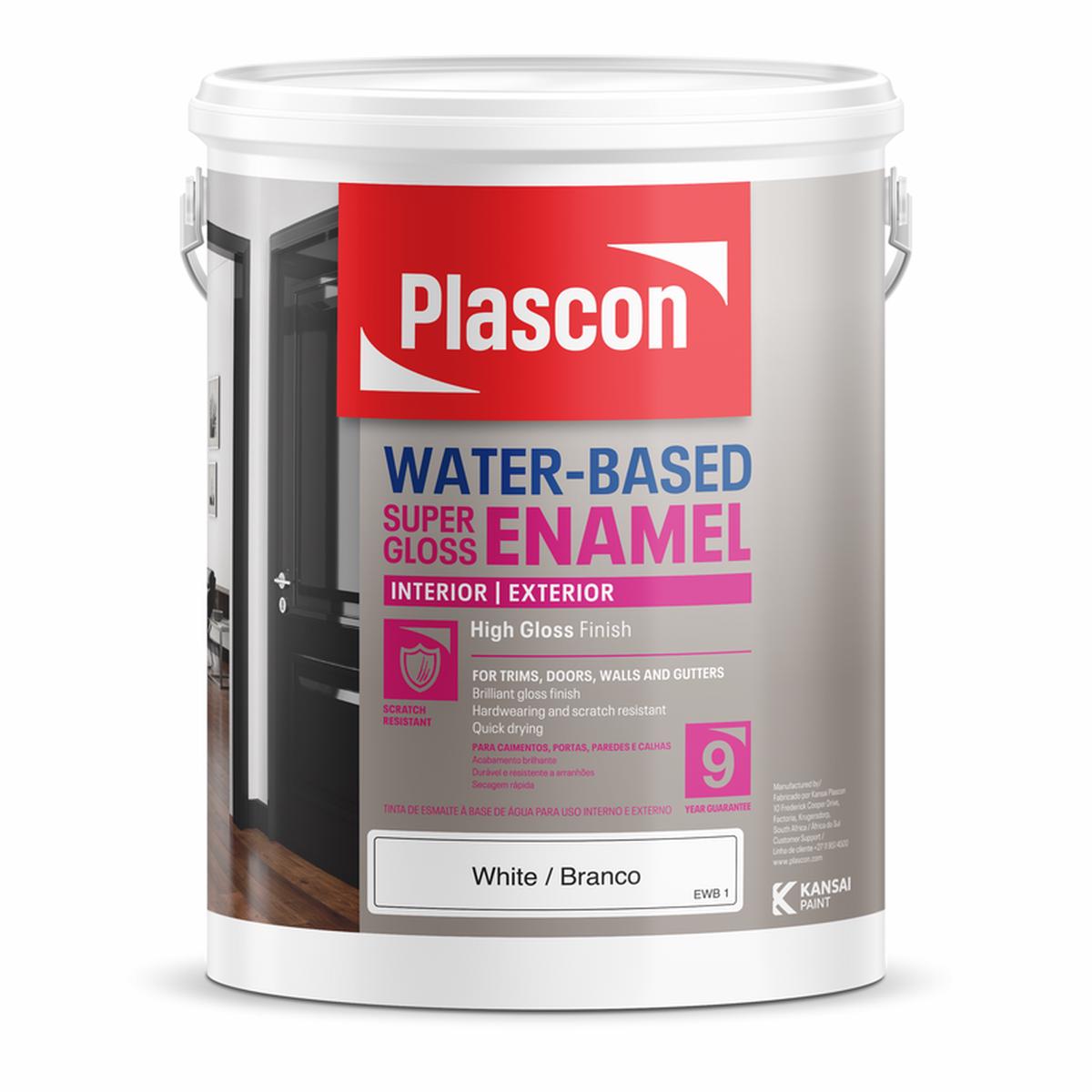 Plascon Super Universal Enamel Water Based White 5L