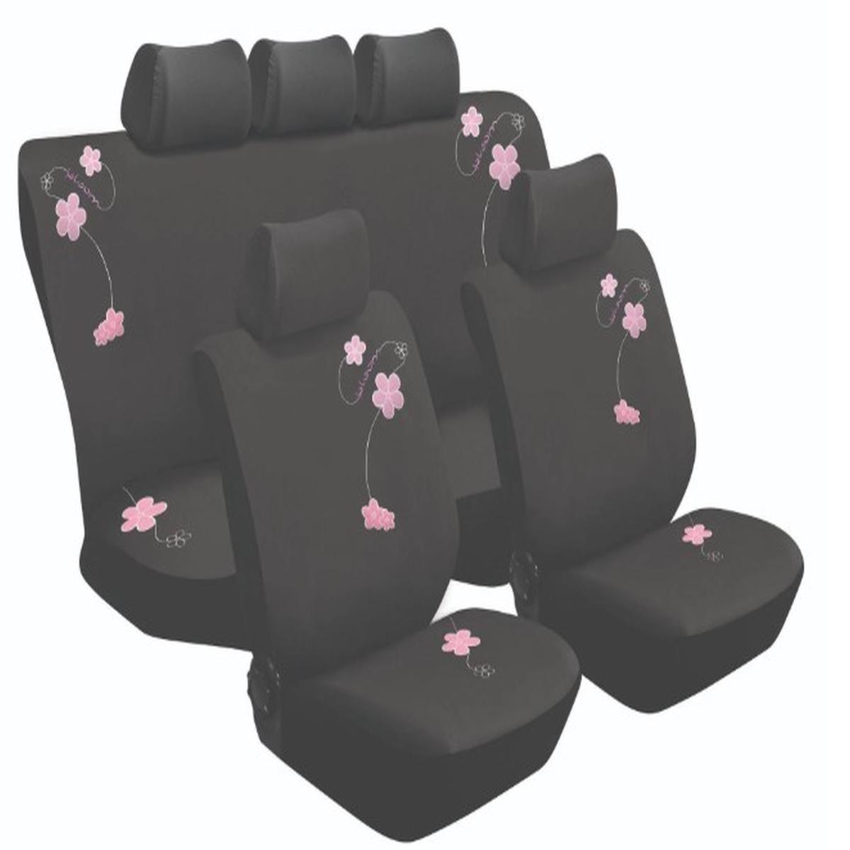 Stingray Seat Covers 11 Piece Black Polyester With Embroidered Design