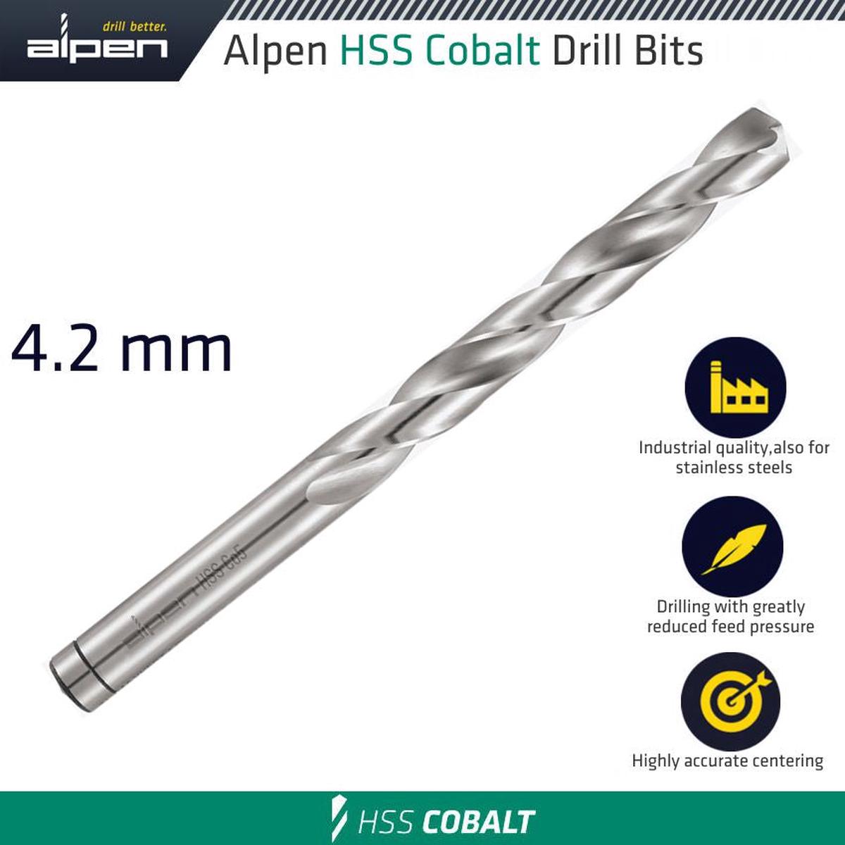 Alpen HSS Cobalt Din 338 4.2mm Bulk