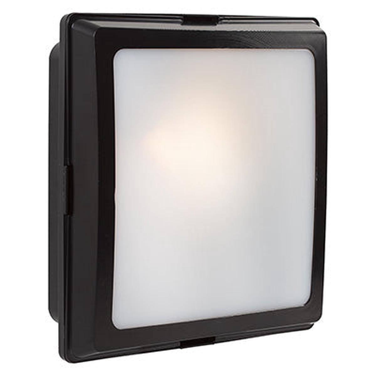 Eurolux ABS Square Bulkhead Black 1xE27