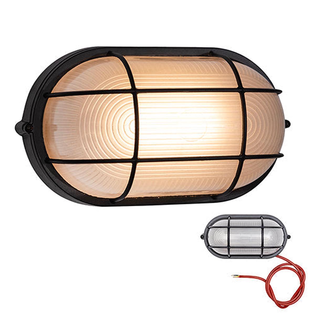 Eurolux Braai Light Oval Large Grid 275mm Black