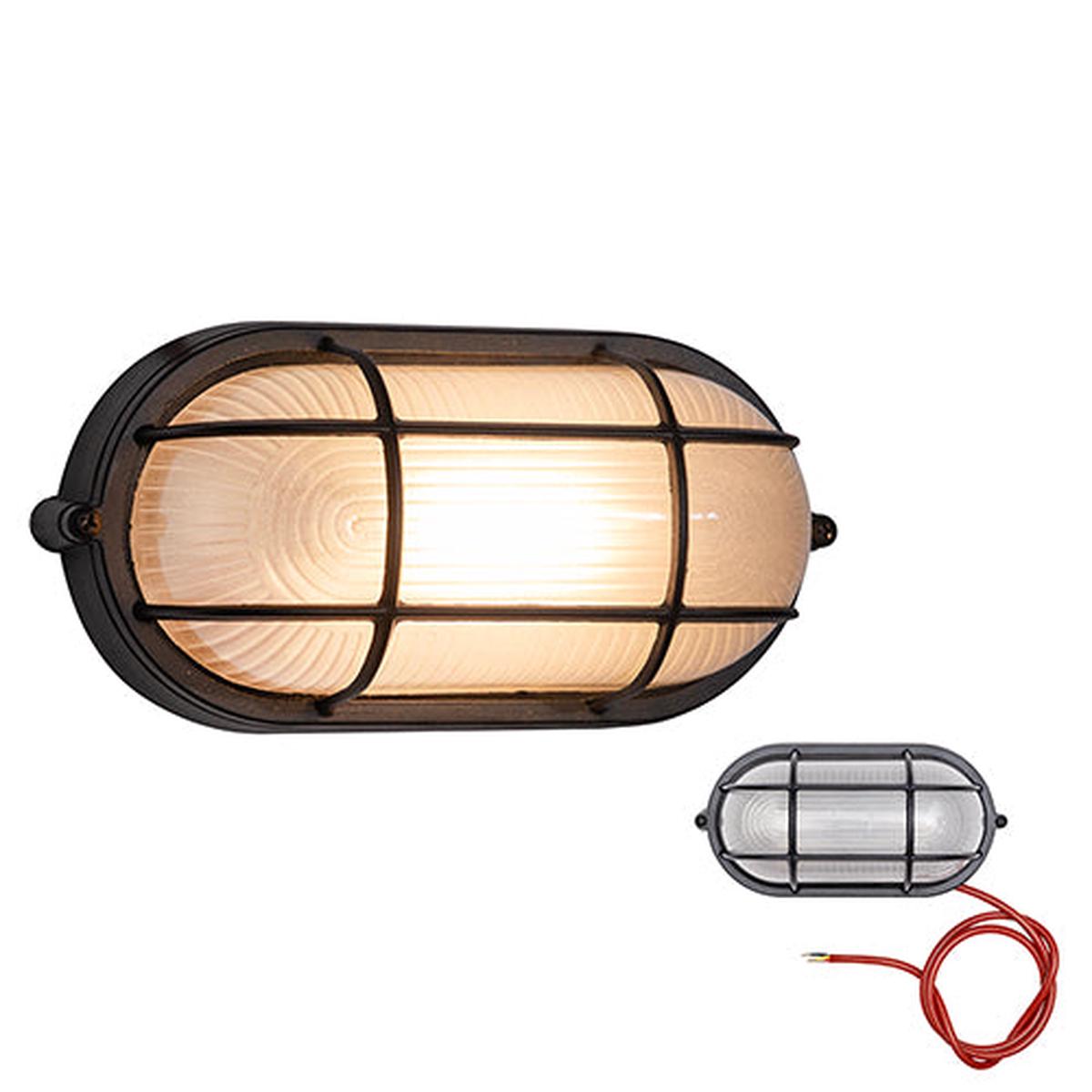 Eurolux Braai Light Oval Small Grid 210mm Black