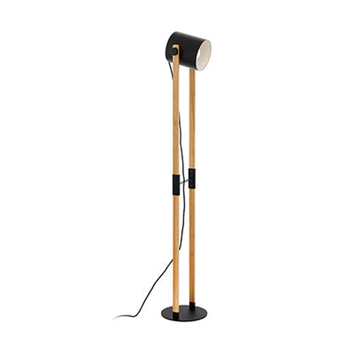 Eurolux Hornwood 1LT Floor Light 230mm Black/Wood