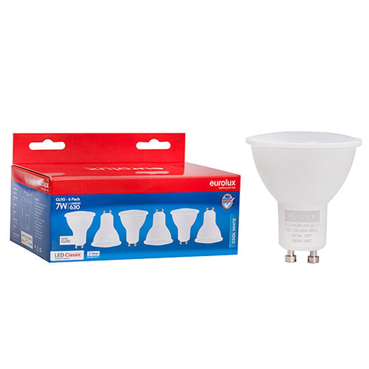 Eurolux LED GU10 7w 4000K 6 Pack N