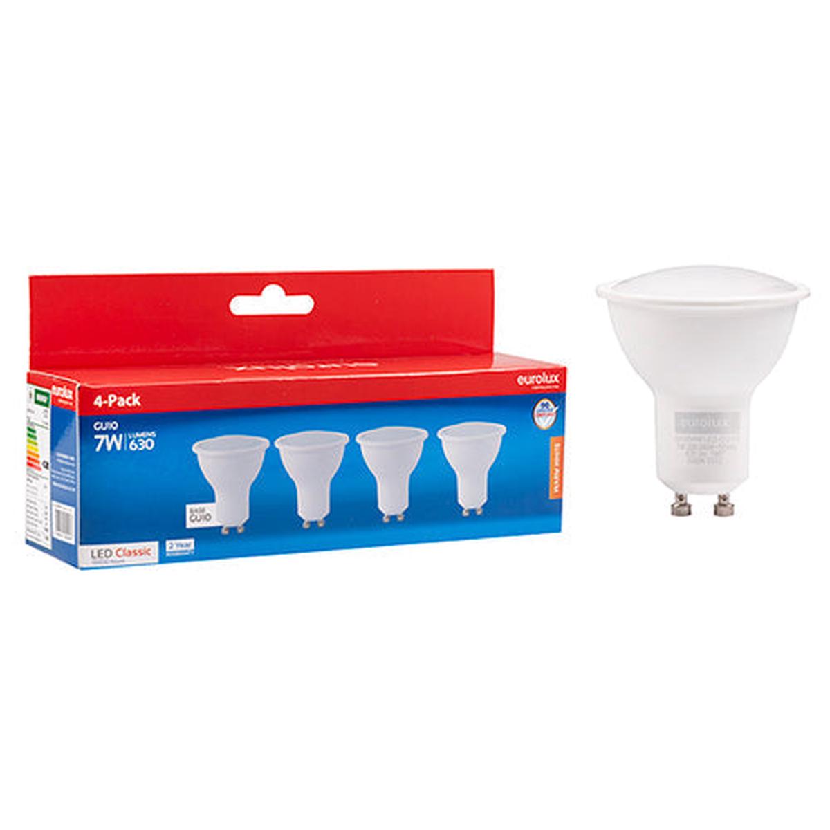 Eurolux LED GU10 Classic Frosted Lens 7w 3000K 4 Pack N