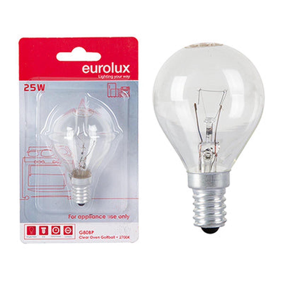 Eurolux Oven Lamp Golfball E14 25W Blister Single